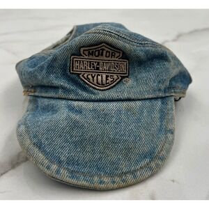 Harley-Davidson Dog Baseball Cap Blue Denim Bar & Shield Logo Size Medium